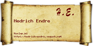 Hedrich Endre névjegykártya